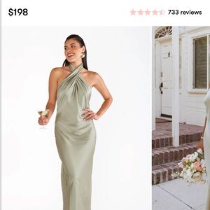 Show Me Your MUMU Jasmine Halter Dress-Moss Green Luxe Satin